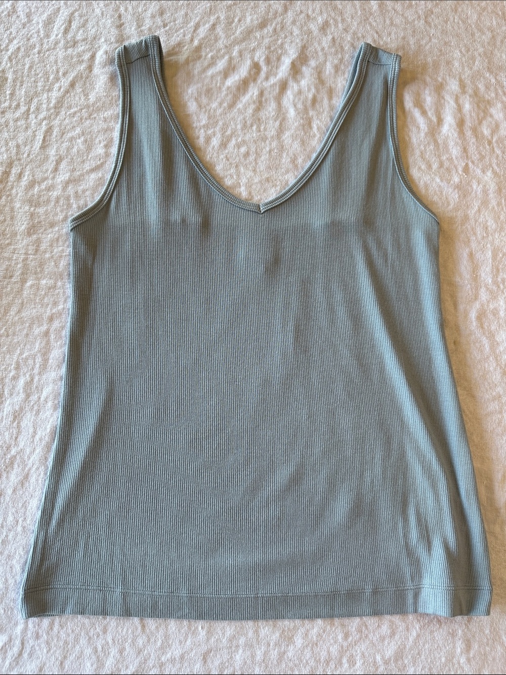 CAbi Blue gray Ribbed Scoop Neck Tank